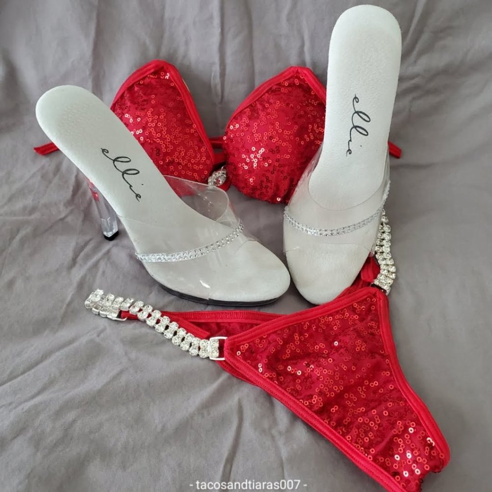 BIKINI COMPETITORS! Clear Mini Platform 5" sz 7